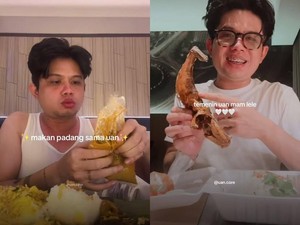 Uan Kaisar Hobi Makan Sambil Live Streaming, Lahap Nasi Padang hingga Lele