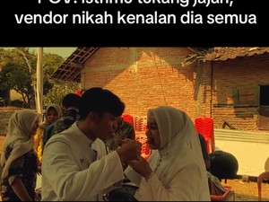 Viral Pernikahan Unik, Pasangan Ini Datangkan Jajanan SD Beserta Gerobaknya