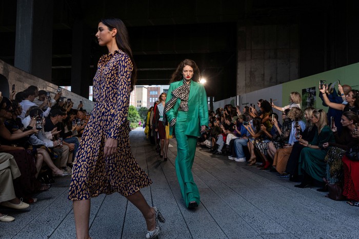 Creative Director Henry Zankov reacts after presenting the latest Diane von Furstenburg collection during New York Fashion Week in Manhattan, New York City, U.S., September 10, 2026. REUTERS/Caitlin Ochs