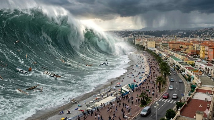 Ilustrasi tsunami Mediterania