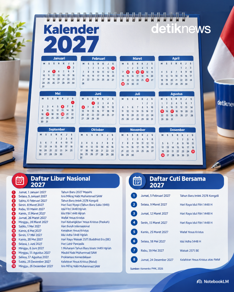 Kalender 2027 beserta tanggal merah