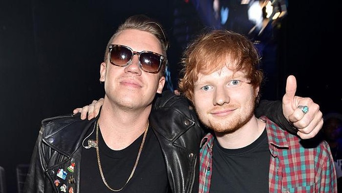 LAS VEGAS, NV - SEPTEMBER 20:  Recording artists Macklemore (L) and Ed Sheeran attend the 2014 iHeartRadio Music Festival at the MGM Grand Garden Arena on September 20, 2014 in Las Vegas, Nevada.  (Photo by Theo Wargo/Getty Images for iHeartMedia)