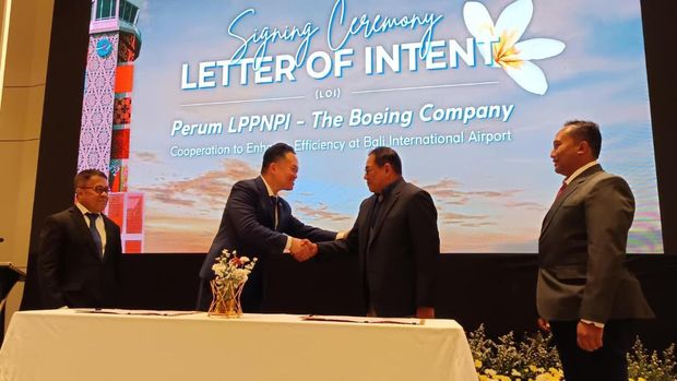 Penandatanganan LoI antara AirNav dan Boeing (Shonya/detikcom)