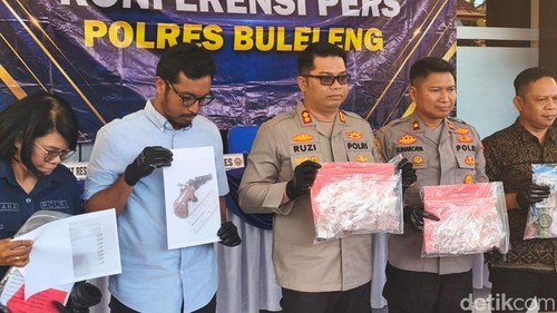 Polres Buleleng merilis kasus narkoba yang diungkap di wilayah hukumnya di Mapolres Buleleng, Selasa (15/9/2026).