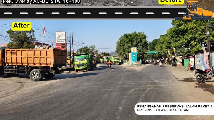 Salah satu ruas jalan yang ditangani lewat program MYP Pemprov Sulsel.