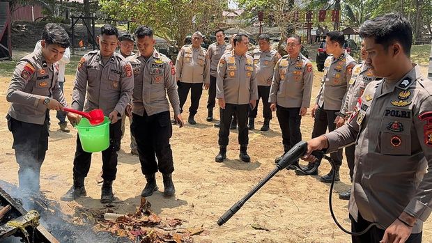 Serdik Sespimti Dikreg ke-36 uji coba X-Fire dalam penanganan karhutla di Kaltim, Selasa (15/9/2026).