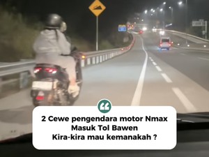 Viral 2 Wanita Motoran Pakai NMax Nyasar Masuk Tol Bawen Semarang