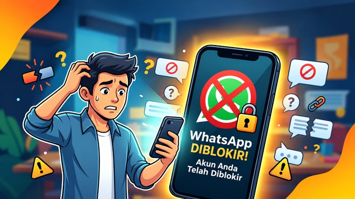 Ilustrasi WhatsApp diblokir.