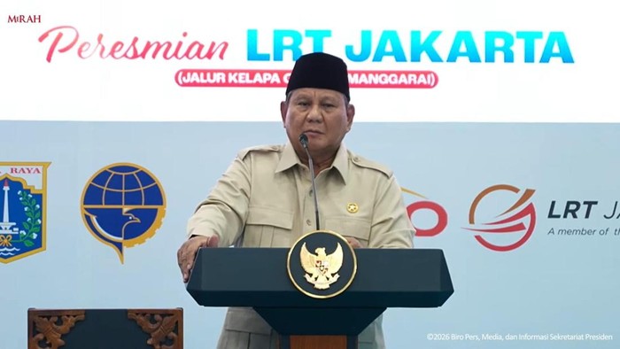 Presiden Prabowo resmikan LRT Kelapa Gading-Manggarai.