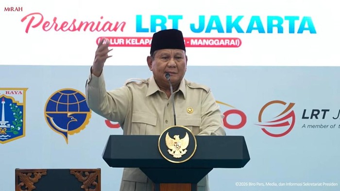 Presiden Prabowo resmikan LRT Kelapa Gading-Manggarai.