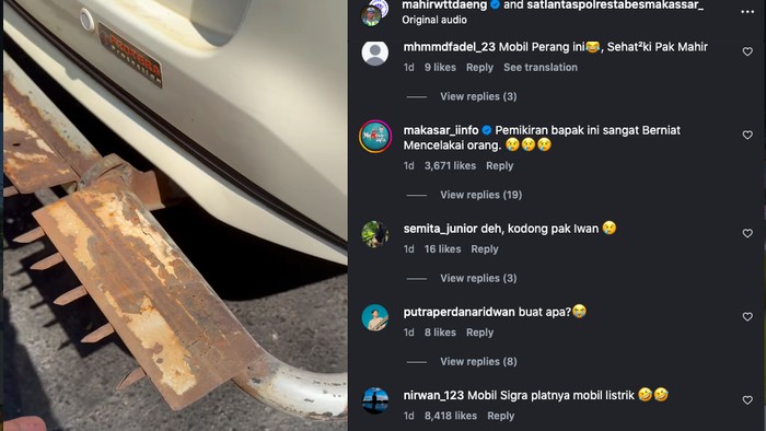 Sigra dipasang aksesoris tajam kaya mobil perang