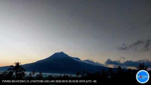 Situasi terkini Gunung Lewotobi Laki-laki di Flores Timur, Rabu (16/9/2026). (Dok. PVMBG)