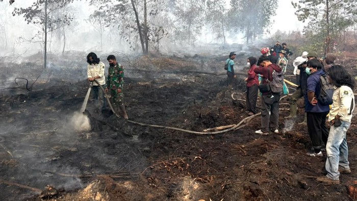 Pihak WKS saat berikan edukasi dan pelatihan soal karhutla di lahan gambut di Jambi