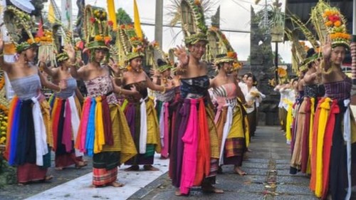 Tari Rejang Pala dari Desa Nongan, Kecamatan Rendang, Karangasem, diusulkan sebagai Warisan Budaya Takbenda2026. (Foto: Dok. Disbudpar Karangasem)