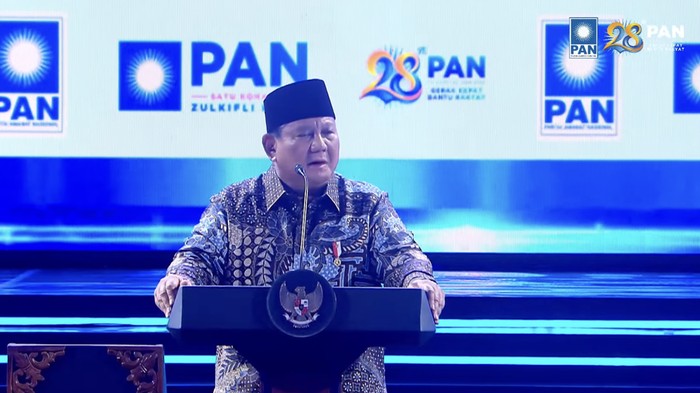 Presiden Prabowo Subianto di HUT PAN. (YouTube PAN)