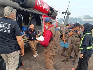 Sumsel Dapat Tambahan 2 Helikopter WB Bantu Penanganan Karhutla