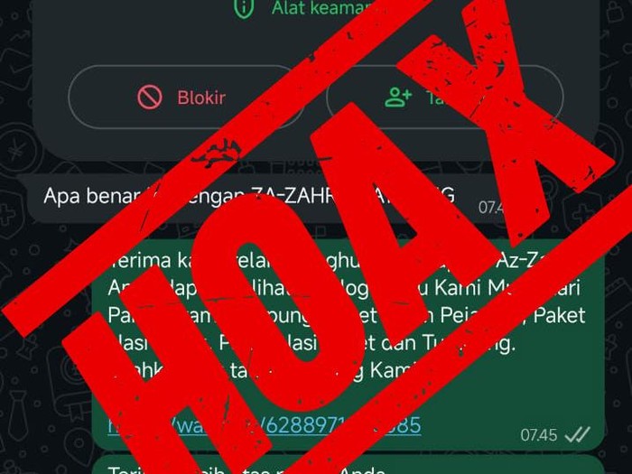 Tangkapan layar penipuan lewat WhatsApp atas nama pejabat Diskominfo Kuningan