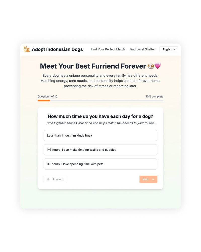 Tampilan laman Find Your Pawfect Match
