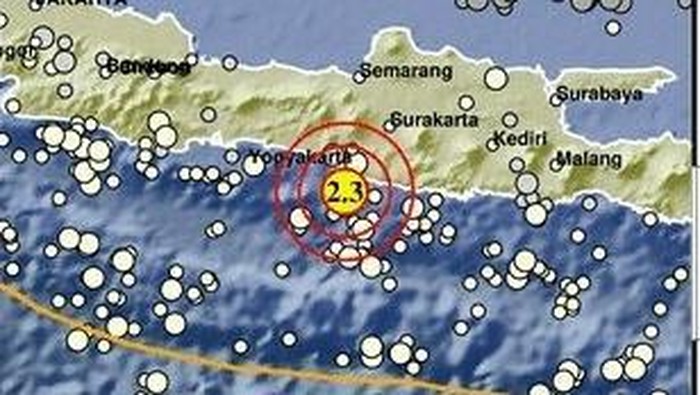Gempa M 2,3 terjadi di Bantul siang ini, Sabtu (19/9/2026).