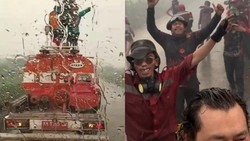 Leganya Petugas Karhutla Saat Guyuran Hujan Lewati Area KM 24 Kobar