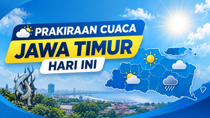Ilustrasi cuaca Jawa Timur hari ini.