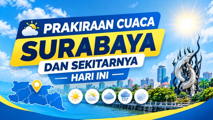 Ilustrasi cuaca Surabaya hari ini.