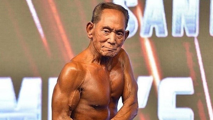 FOTO: Penampilan Kakek Jepang Usia 90 Tahun yang Menang Kompetisi Binaraga