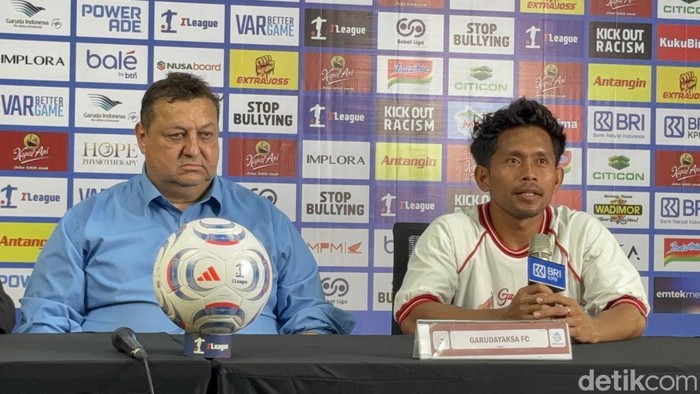 Konferensi pers Garudayaksa usai melawan Persebaya Surabaya