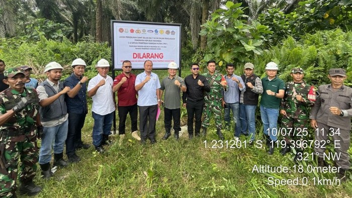 Satgas PKH saat menyita perkebunan sawit di Pasangkayu tahun 2025.