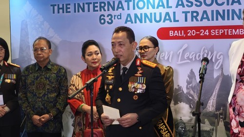 Kapolri Jenderal Listyo Sigit Prabowo saat ditemui dalam IAWP 2026 di The Nusa Dua, Badung, Minggu (20/9/2026). (Putu Yonata/detikBali)