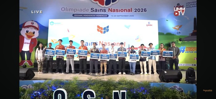 Peraih medali eksebisi kompetisi kecerdasan artifisial OSN 2026