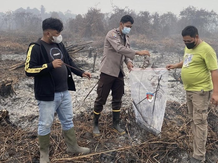 Polisi Olah TKP Lahan yang Diduga Dibakar Anggota DPRD Mempawah