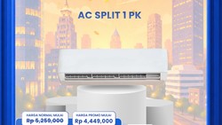 Transmart Full Day Sale Diskon AC Split 1PK, Harganya Jadi Murah
