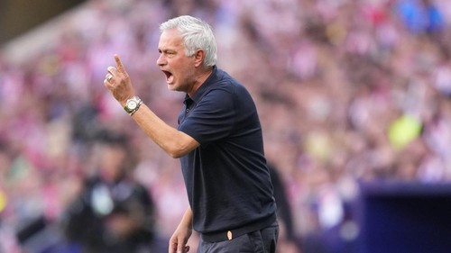 Jose Mourinho head coach of Real Madrid reacts during the LaLiga EA Sports 2026/27 match between Atletico de Madrid and Real Madrid at Riyadh Air Metropolitano on September 20, 2026 in Madrid, Spain. (Photo by Jose Breton/Pics Action/NurPhoto via Getty Images)
