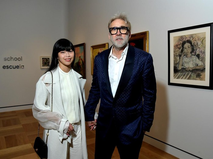 LOS ANGELES, CALIFORNIA - SEPTEMBER 19: (L-R) Riko Shibata and Nicolas Cage attend the Lucas Museum of Narrative Art Opening Night at Lucas Museum of Narrative Art on September 19, 2026 in Los Angeles, California.  (Photo by Charley Gallay/Getty Images for Lucas Museum of Narrative Art)