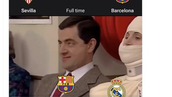 Fans Barcelona pun girang dengan kekalahan Real Madrid, terlebih mereka menang. Foto: X.com