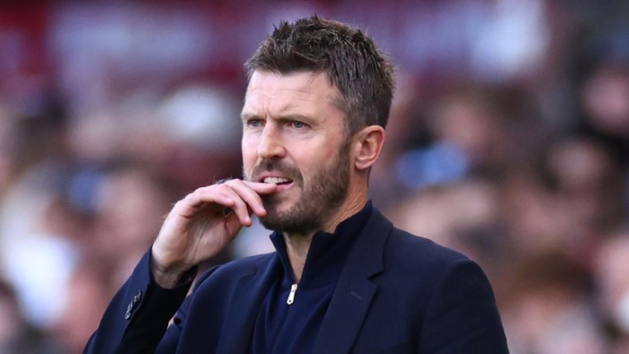 LONDON, ENGLAND - SEPTEMBER 20: Michael Carrick, Manager / Head Coach of Manchester United during the Premier League 2026/27 match between Fulham and Manchester United at Craven Cottage on September 20, 2026 in London, United Kingdom. (Photo by Marc Atkins/Getty Images)