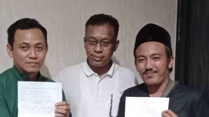 Seorang pria bernama Aji meminta maaf setelah membawa golok dan mengancam di GKPI Rajeg.