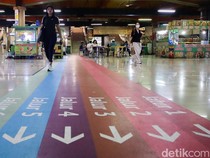 Terminal Blok M Pasang Marka Lantai Warna-warni, Mudahkan Penumpang Cari Jalur Bus
