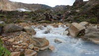 Sungai belerang di Papandayan.