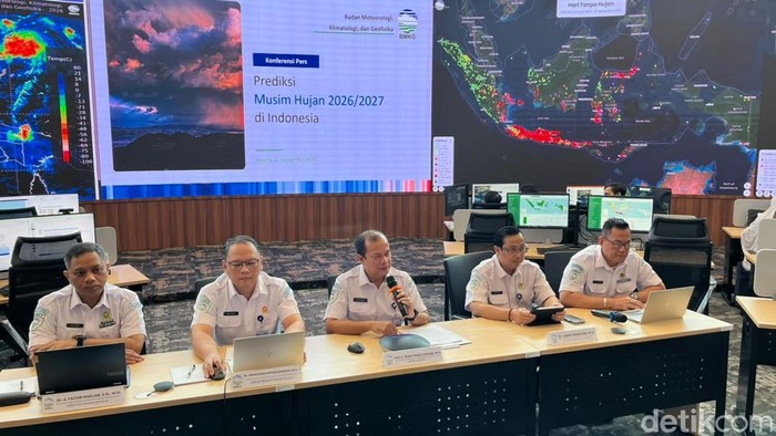 Konferensi pers BMKG soal prediksi musim hujan di Indonesia (Rumondang Naibaho/detikcom)