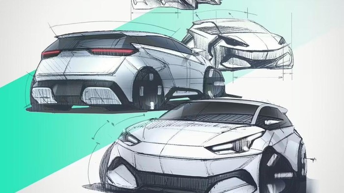 Sketsa BYD Seagull generasi kedua