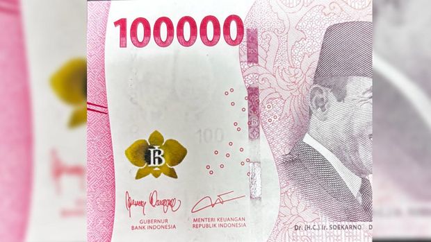 Uang kertas Seratus Ribu Rupiah dengan tanda tangan Menteri Keuangan Purbaya Yudhi Sadewa. Uang kertas Seratus Ribu Rupiah dengan tanda tangan Menteri Keuangan Purbaya Yudhi Sadewa. (Tangkapan Layar Threads)