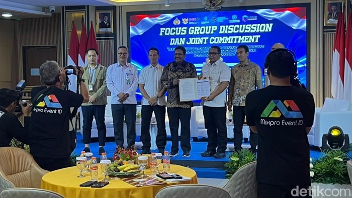 FGD bertajuk Transformasi Ekosistem Tata Kelola Layanan SKCK Terintegrasi dalam Mendukung Integrasi Pelayanan Publik Menuju Indonesia Emas 2045 yang digelar di Mabes Polri, Jakarta Selatan, Rabu (23/9/2026). (Ondang/detikcom)