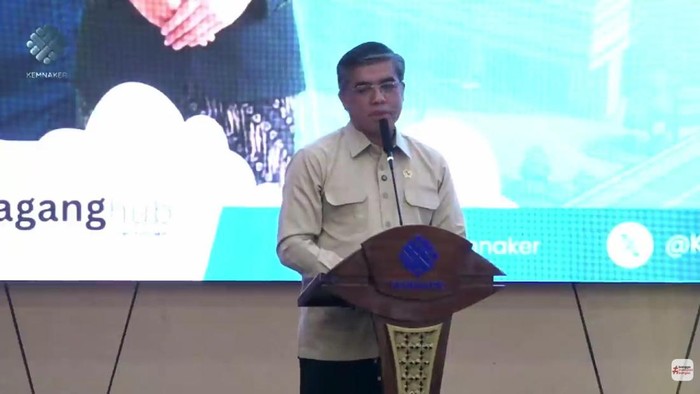 Menaker Yassierli dalam Kick Off Program Pemagangan Lulusan Perguruan Tinggi Batch 2 Angkatan II Tahun 2026 pada Rabu (23/9/2026)
