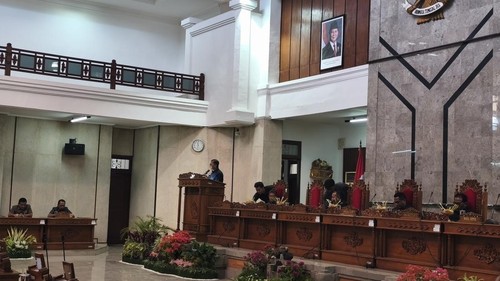 Rapat paripurna penyampaian nota pengantar Perubahan KUA-PPAS APBD TA 2026, Rabu (23/9/2026). (Foto: Made Wijaya Kusuma/detikBali)