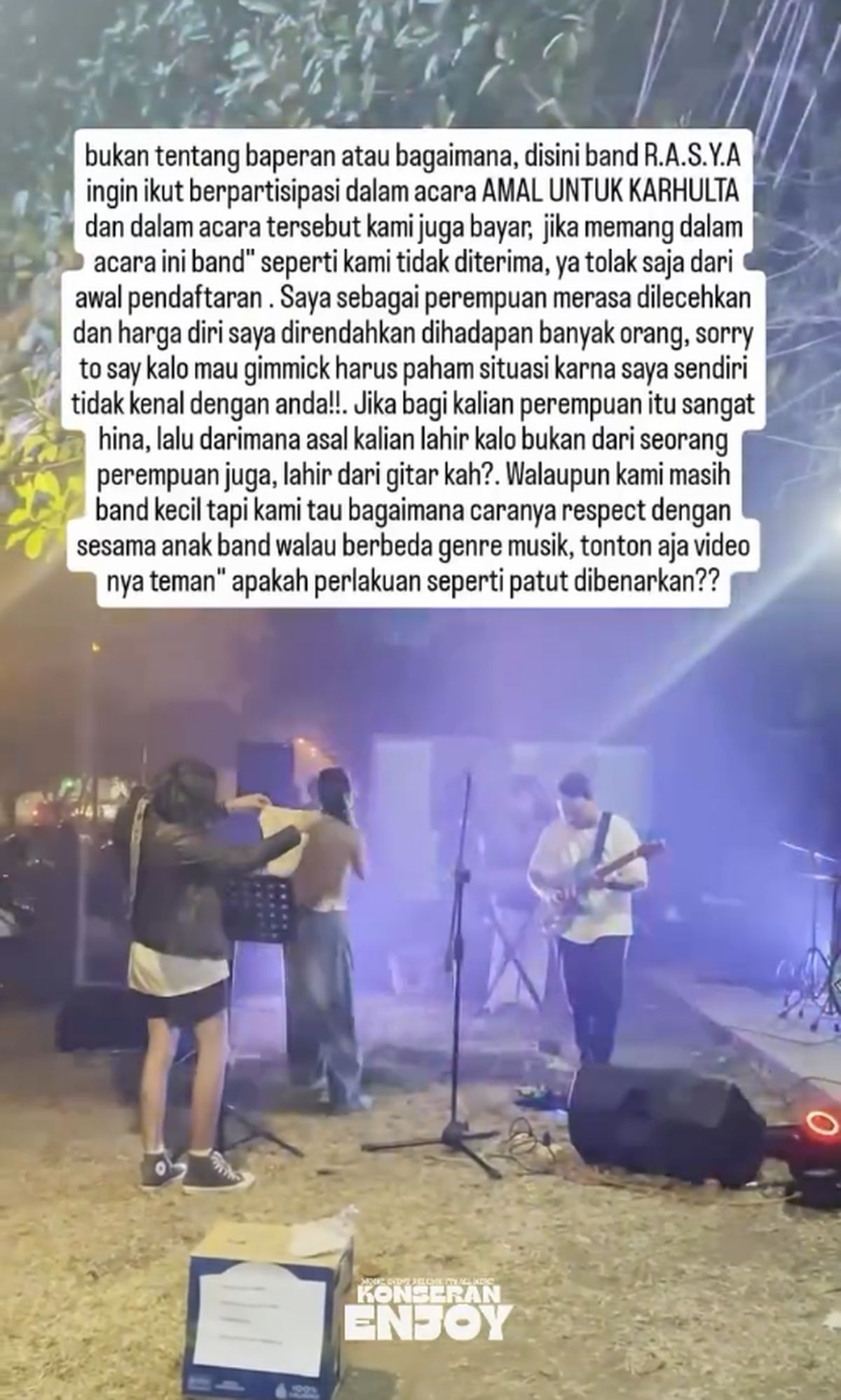 Viral Vokalis Wanita Dilecehkan Pria Pakai Celana Dalam Saat Konser Amal