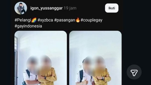 Tangkapan layar unggahanpegawai sekolah di Kabupaten Bima, NTB, yang diduga mengampanyekan LBGT melaluiakunThreads. (Foto: Dok. Istimewa)