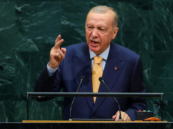 Turkeys President Recep Tayyip Erdogan addresses the 81st United Nations General Assembly at UN headquarters in New York City, US, September 22, 2026.  REUTERS/MIKE SEGAR
