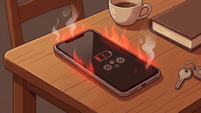 Ilustrasi HP panas saat tidak digunakan.